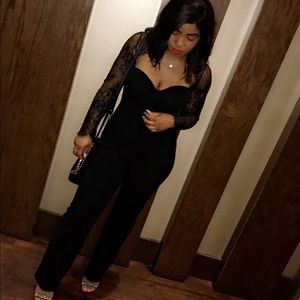 Lace/Choker Style Jumpsuit